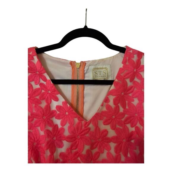 SAIL‎ TO SABLE STS Neon Pink Floral Overlay Dress - Size 8 - Picture 4 of 10